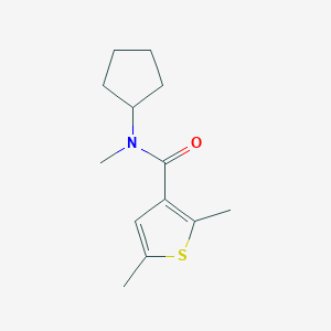molecular formula C13H19NOS B7505215 N-cyclopentyl-N,2,5-trimethylthiophene-3-carboxamide 