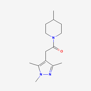 molecular formula C14H23N3O B7505225 1-(4-Methylpiperidin-1-yl)-2-(1,3,5-trimethylpyrazol-4-yl)ethanone 