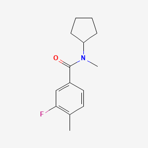 molecular formula C14H18FNO B7505233 N-cyclopentyl-3-fluoro-N,4-dimethylbenzamide 