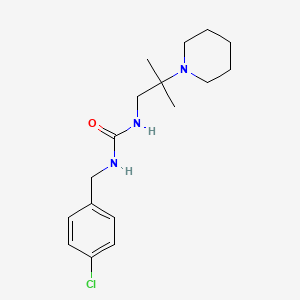molecular formula C17H26ClN3O B7505236 1-[(4-Chlorophenyl)methyl]-3-(2-methyl-2-piperidin-1-ylpropyl)urea 