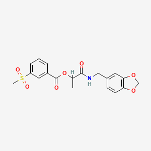 molecular formula C19H19NO7S B7505238 [1-(1,3-Benzodioxol-5-ylmethylamino)-1-oxopropan-2-yl] 3-methylsulfonylbenzoate 