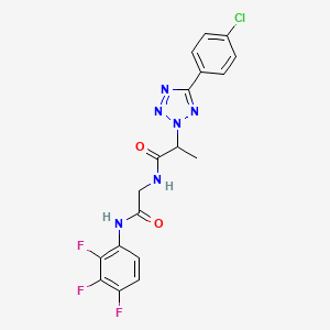 molecular formula C18H14ClF3N6O2 B7505245 2-[5-(4-chlorophenyl)tetrazol-2-yl]-N-[2-oxo-2-(2,3,4-trifluoroanilino)ethyl]propanamide 
