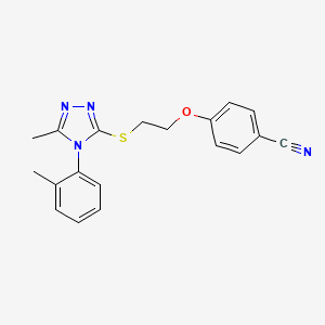 molecular formula C19H18N4OS B7505285 4-[2-[[5-Methyl-4-(2-methylphenyl)-1,2,4-triazol-3-yl]sulfanyl]ethoxy]benzonitrile 