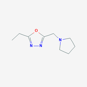 molecular formula C9H15N3O B7505315 2-Ethyl-5-(pyrrolidin-1-ylmethyl)-1,3,4-oxadiazole 