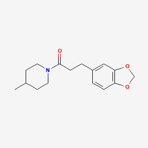 molecular formula C16H21NO3 B7505333 3-(1,3-Benzodioxol-5-yl)-1-(4-methylpiperidin-1-yl)propan-1-one 