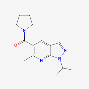 (6-Methyl-1-propan-2-ylpyrazolo[3,4-b]pyridin-5-yl)-pyrrolidin-1-ylmethanone