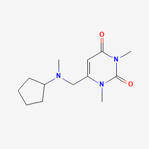 molecular formula C13H21N3O2 B7505359 6-[[Cyclopentyl(methyl)amino]methyl]-1,3-dimethylpyrimidine-2,4-dione 