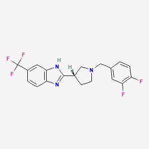 molecular formula C19H16F5N3 B7505370 2-[(3S)-1-[(3,4-difluorophenyl)methyl]pyrrolidin-3-yl]-6-(trifluoromethyl)-1H-benzimidazole 