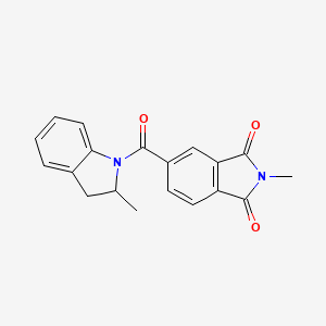 molecular formula C19H16N2O3 B7505377 2-Methyl-5-(2-methyl-2,3-dihydroindole-1-carbonyl)isoindole-1,3-dione 
