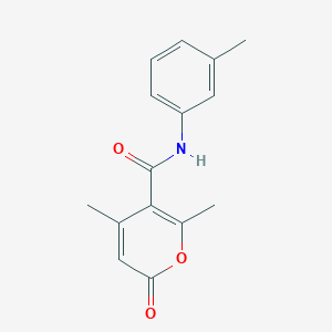 molecular formula C15H15NO3 B7505380 2,4-dimethyl-N-(3-methylphenyl)-6-oxopyran-3-carboxamide 