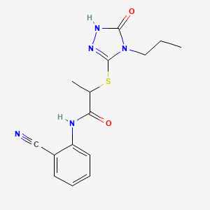molecular formula C15H17N5O2S B7505453 N-(2-cyanophenyl)-2-[(5-oxo-4-propyl-1H-1,2,4-triazol-3-yl)sulfanyl]propanamide 