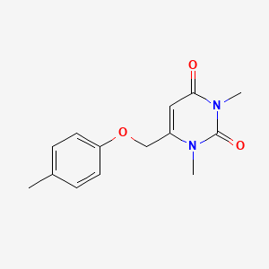 molecular formula C14H16N2O3 B7505460 1,3-Dimethyl-6-[(4-methylphenoxy)methyl]pyrimidine-2,4-dione 