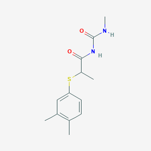 molecular formula C13H18N2O2S B7505488 2-(3,4-dimethylphenyl)sulfanyl-N-(methylcarbamoyl)propanamide 