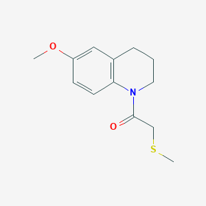 molecular formula C13H17NO2S B7505530 1-(6-methoxy-3,4-dihydro-2H-quinolin-1-yl)-2-methylsulfanylethanone 