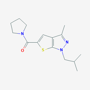 molecular formula C15H21N3OS B7505535 [3-Methyl-1-(2-methylpropyl)thieno[2,3-c]pyrazol-5-yl]-pyrrolidin-1-ylmethanone 