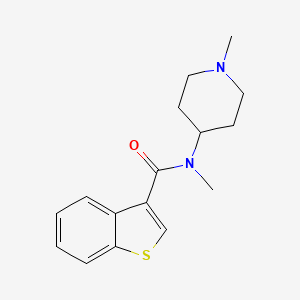 molecular formula C16H20N2OS B7505557 N-methyl-N-(1-methylpiperidin-4-yl)-1-benzothiophene-3-carboxamide 