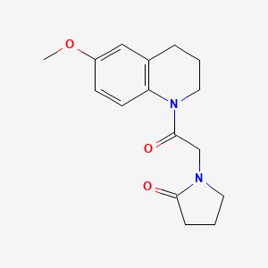 molecular formula C16H20N2O3 B7505564 1-[2-(6-methoxy-3,4-dihydro-2H-quinolin-1-yl)-2-oxoethyl]pyrrolidin-2-one 