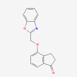 molecular formula C17H13NO3 B7505568 4-(1,3-Benzoxazol-2-ylmethoxy)-2,3-dihydroinden-1-one 