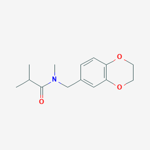 molecular formula C14H19NO3 B7505576 N-(2,3-dihydro-1,4-benzodioxin-6-ylmethyl)-N,2-dimethylpropanamide 