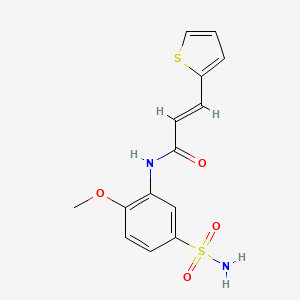 (E)-N-(2-methoxy-5-sulfamoylphenyl)-3-thiophen-2-ylprop-2-enamide