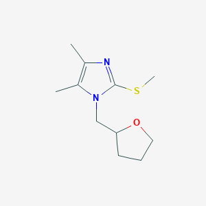 molecular formula C11H18N2OS B7505679 4,5-Dimethyl-2-methylsulfanyl-1-(oxolan-2-ylmethyl)imidazole 