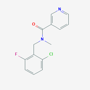molecular formula C14H12ClFN2O B7505682 N-[(2-chloro-6-fluorophenyl)methyl]-N-methylpyridine-3-carboxamide 