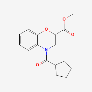 molecular formula C16H19NO4 B7505687 Methyl 4-(cyclopentanecarbonyl)-2,3-dihydro-1,4-benzoxazine-2-carboxylate 