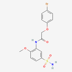 molecular formula C15H15BrN2O5S B7505702 2-(4-bromophenoxy)-N-(2-methoxy-5-sulfamoylphenyl)acetamide 