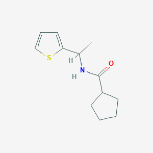 molecular formula C12H17NOS B7505706 N-(1-thiophen-2-ylethyl)cyclopentanecarboxamide 