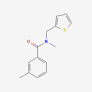molecular formula C14H15NOS B7505778 N,3-dimethyl-N-(thiophen-2-ylmethyl)benzamide 