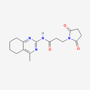 molecular formula C16H20N4O3 B7505788 3-(2,5-dioxopyrrolidin-1-yl)-N-(4-methyl-5,6,7,8-tetrahydroquinazolin-2-yl)propanamide 