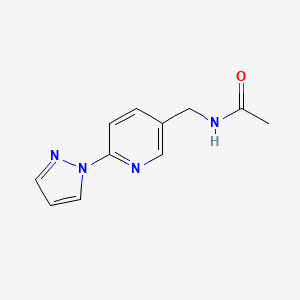 molecular formula C11H12N4O B7505859 N-[(6-pyrazol-1-ylpyridin-3-yl)methyl]acetamide 