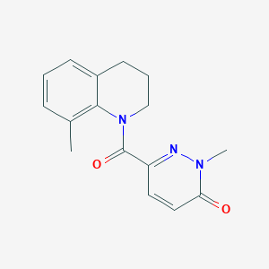 molecular formula C16H17N3O2 B7505883 2-methyl-6-(8-methyl-3,4-dihydro-2H-quinoline-1-carbonyl)pyridazin-3-one 