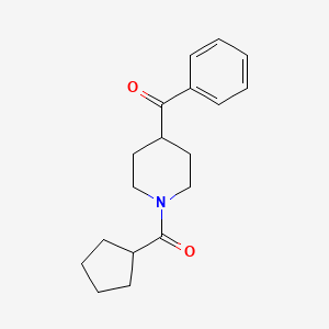 molecular formula C18H23NO2 B7505902 [1-(Cyclopentanecarbonyl)piperidin-4-yl]-phenylmethanone 
