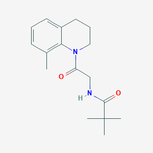 molecular formula C17H24N2O2 B7505926 2,2-dimethyl-N-[2-(8-methyl-3,4-dihydro-2H-quinolin-1-yl)-2-oxoethyl]propanamide 