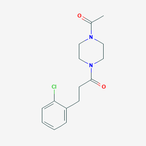 molecular formula C15H19ClN2O2 B7505984 1-(4-Acetylpiperazin-1-yl)-3-(2-chlorophenyl)propan-1-one 