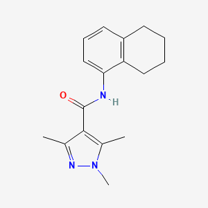 molecular formula C17H21N3O B7506050 1,3,5-trimethyl-N-(5,6,7,8-tetrahydronaphthalen-1-yl)pyrazole-4-carboxamide 