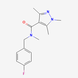 N-[(4-fluorophenyl)methyl]-N,1,3,5-tetramethylpyrazole-4-carboxamide