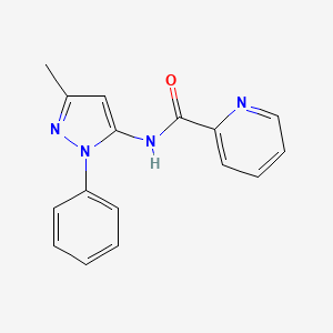 molecular formula C16H14N4O B7506155 N-(5-methyl-2-phenylpyrazol-3-yl)pyridine-2-carboxamide 