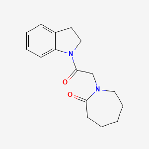 molecular formula C16H20N2O2 B7506175 1-[2-(2,3-Dihydroindol-1-yl)-2-oxoethyl]azepan-2-one 