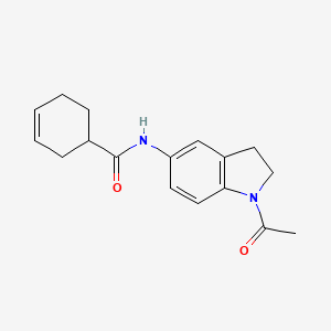 molecular formula C17H20N2O2 B7506188 N-(1-acetyl-2,3-dihydroindol-5-yl)cyclohex-3-ene-1-carboxamide 