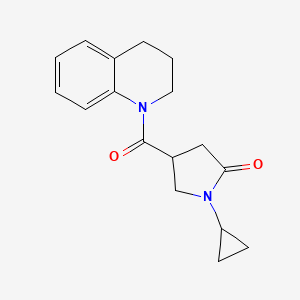 molecular formula C17H20N2O2 B7506225 1-cyclopropyl-4-(3,4-dihydro-2H-quinoline-1-carbonyl)pyrrolidin-2-one 