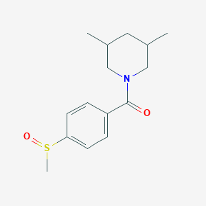 molecular formula C15H21NO2S B7506306 (3,5-Dimethylpiperidin-1-yl)-(4-methylsulfinylphenyl)methanone 