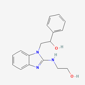 molecular formula C17H19N3O2 B7506309 2-[2-(2-Hydroxyethylamino)benzimidazol-1-yl]-1-phenylethanol 