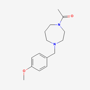 molecular formula C15H22N2O2 B7506315 1-[4-[(4-Methoxyphenyl)methyl]-1,4-diazepan-1-yl]ethanone 