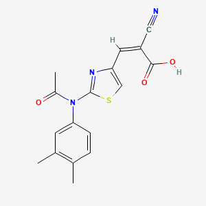 molecular formula C17H15N3O3S B7506322 (Z)-3-[2-(N-acetyl-3,4-dimethylanilino)-1,3-thiazol-4-yl]-2-cyanoprop-2-enoic acid 