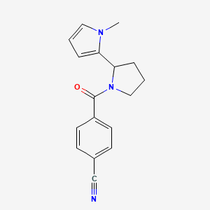 4-[2-(1-Methylpyrrol-2-yl)pyrrolidine-1-carbonyl]benzonitrile