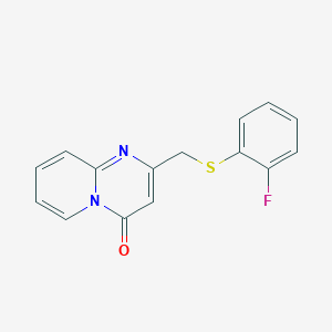 molecular formula C15H11FN2OS B7506363 2-[(2-Fluorophenyl)sulfanylmethyl]pyrido[1,2-a]pyrimidin-4-one 