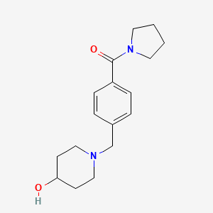 molecular formula C17H24N2O2 B7506413 [4-[(4-Hydroxypiperidin-1-yl)methyl]phenyl]-pyrrolidin-1-ylmethanone 