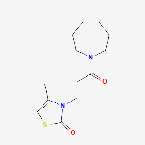 molecular formula C13H20N2O2S B7506416 3-[3-(Azepan-1-yl)-3-oxopropyl]-4-methyl-1,3-thiazol-2-one 